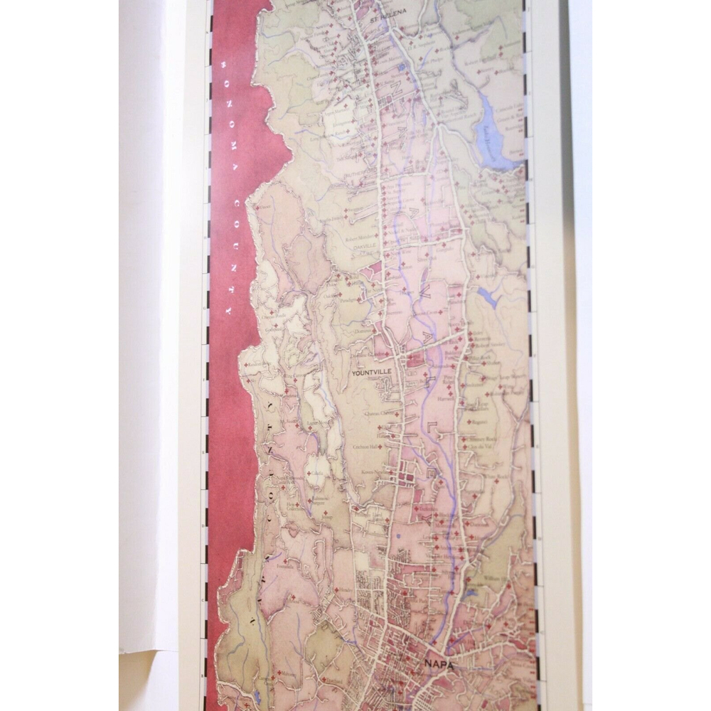 Napa Valley Wineries Region Based on Roberto Rovira Fine Arts Maps 11.75" x 36"